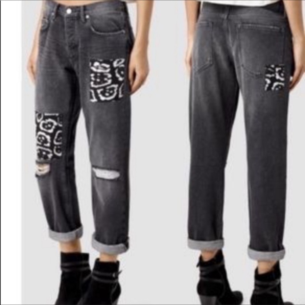 All Saints Boy Fit Patch Jeans